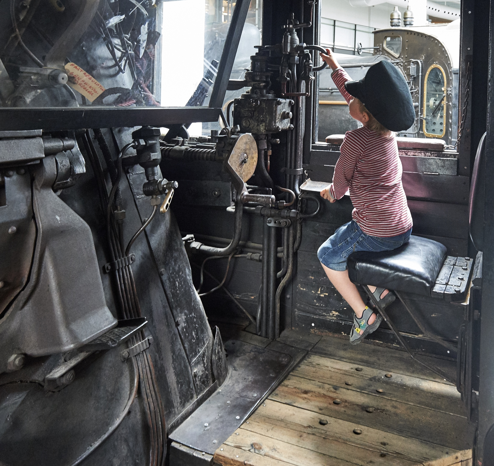 You can get into many carriages and engines, for example the driver’s cab of the E engine