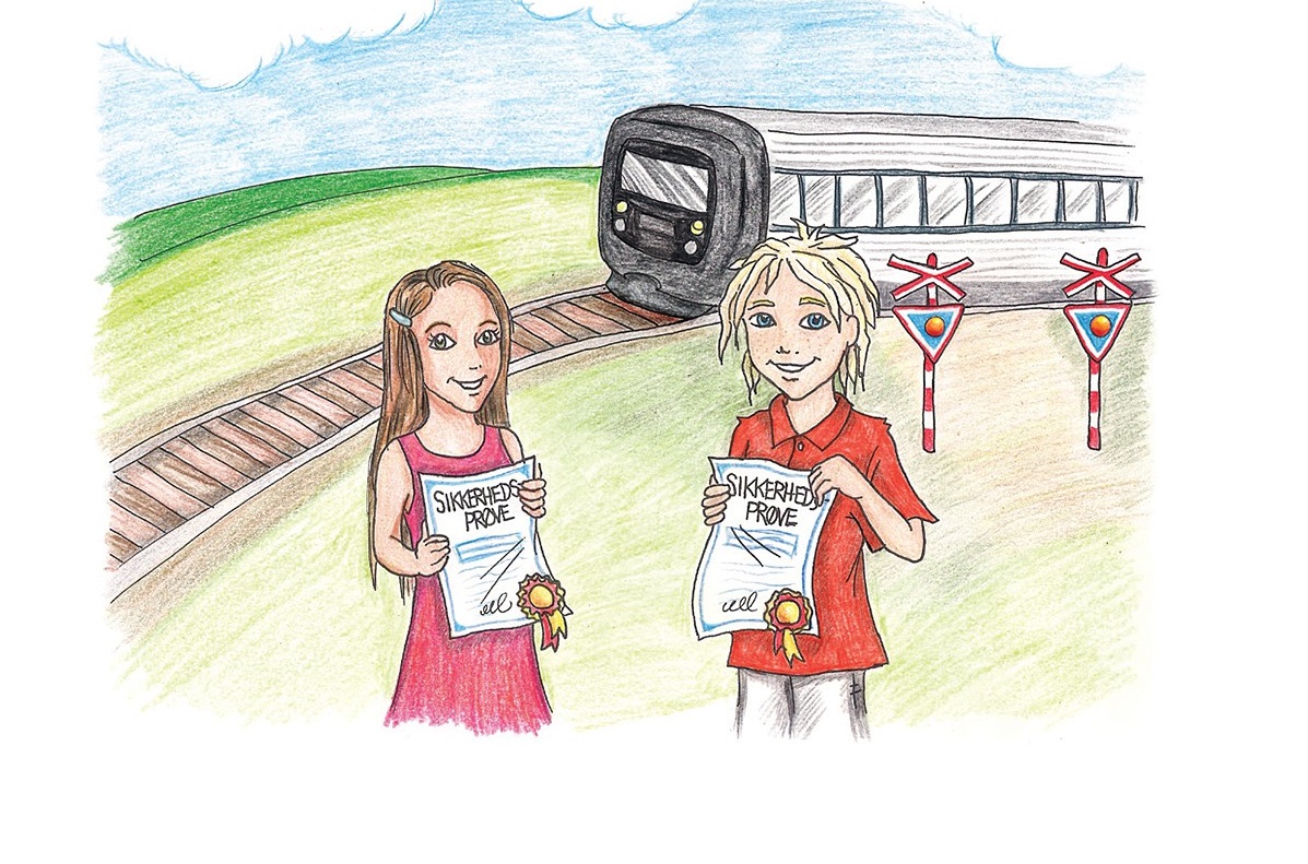 Børn - og voksne - kan få et kørekort i jernbanesikkerhed, hvis de svarer rigtigt på 15 spørgsmål